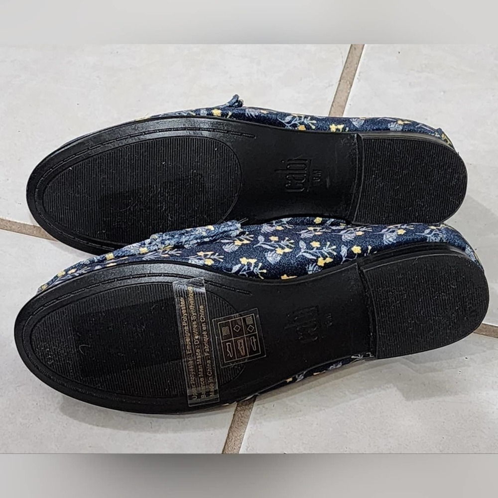 CAbi Womens Carnaby Velvet‎ Floral Gold Buckle Loafer Size 6M - Picture 7 of 8